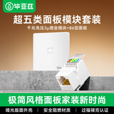 毕亚兹 【送面板】超五类网络模块 CAT5e网络面板模块插座网口免压免打模块 RJ45水晶头电脑网线连接头