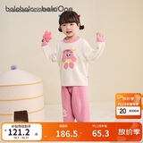 巴拉巴拉【奶噗噗IP】balaOne女童睡衣套装冬半边绒保暖209425171001