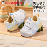 巴布豆（BOBDOG）童鞋宝宝学步鞋子秋季男女宝透气软底防滑婴幼儿机能童鞋白蓝色23