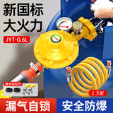 海立家用新国标专用煤气罐液化气减压阀门大流量安全阀和防爆管子一套 新国标减压阀0.6（带表）+1.5米铠装防爆燃气管
