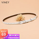 viney牛皮女士皮带休闲百搭腰带装饰细款针扣裙带时尚学生裤带生日礼物