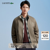 LACOSTE法国鳄鱼男装秋冬商务老钱风立领拉链夹克哈灵顿夹克外套|BH1172 ZBC/绿棕色 L /XL 56