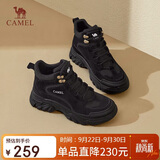 骆驼（CAMEL）工装靴女户外高帮鞋增高厚底休闲马丁靴 L24A283649 黑色 38 
