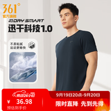 361°短袖男速干t恤新款夏季弹力吸湿排汗运动t恤男圆领跑步健身速干衣 【推荐】【男款】深墨蓝 3XL