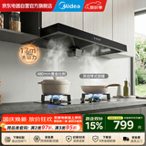 美的（Midea）欧式顶吸式家用油烟机17立方大吸力广域拢烟厨房大吸力按键式出租房抽吸脱排油烟机