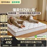 全友（QUANU）家居天然椰棕独立弹簧床垫席梦思床垫子1.8x2米乳胶床垫软硬适中 【椰岛0胶·Slim】小薄垫 高箱床标配 | 床垫15cm厚 1.8米x2米
