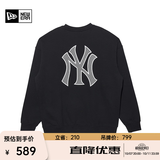 NEW ERA纽亦华秋冬MLB中性风加绒情侣潮流百搭套头衫卫衣NE 13338671-黑色 L