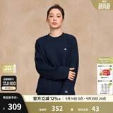 Champion冠军情侣卫衣男秋季新款加绒刺绣圆领休闲潮牌上衣 藏青色 L