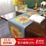 Ekelund 纯棉桌旗 高级感茶几布美式田园中式床旗北欧餐台垫简约桌布 生活桌旗35*180cm