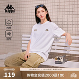 卡帕（Kappa）背靠背情侣纯棉T恤简约宽松显瘦上衣运动短袖2026新款K0D32TD21V 漂白001【经典百搭丨舒适透气】 L 尺码偏小，建议拍大一码