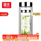 富光双层玻璃杯 高硼硅玻璃泡茶杯子 茶水分离杯 带茶隔商务水杯男士