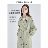 VEGA CHANG风衣外套女2026春秋新款中长款知识分子大衣小个子早秋英伦风外套 摩卡棕 S