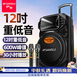 山水（SANSUI）A12-66 12吋广场舞音响 户外音响卡拉ok重低音蓝牙音响 便携式K歌移动舞台拉杆音箱大功率扩音器 旗舰版（12寸重低音+双麦）