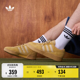adidas「面包鞋」COURTIC经典运动板鞋平底鞋男女阿迪达斯三叶草   芥末黄   42