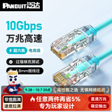 泛达 泛达超六类细网线CAT6A类跳线家用电脑宽带POE监控万兆高速成品线 冰湖蓝 0.5米