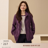 纤莉秀【户外运动风百搭风衣】大码女装可拆卸帽子外套胖mm秋新款3851 酱紫色 4XL