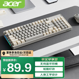 宏碁无线蓝牙键盘 type-c充电 真机械手感 笔记本平板ipad电脑通用键盘 灰黄拼色 OKW219 