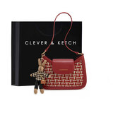 CLEVER & KETCH女包单肩包斜挎包女红色婚包腋下包结婚包包新娘包生日礼物送女友 红色【兔子挂件】