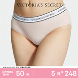 维多利亚的秘密维密棉质舒适内裤logo腰带中腰女三角裤简约 39H6裸色-6819 11256819 1条 M