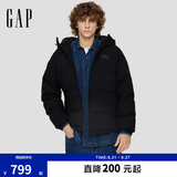 盖璞（GAP）男装秋季款logo宽松连帽泡芙羽绒服百搭简约外套791896 黑色 M (170/92A)亚洲尺码 【偏大，建议拍小一码】