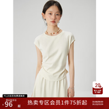 自巧小个子慵懒松弛感短袖t恤半身裙套装女2026夏季新款显瘦上衣 巧米色上衣 XS (2码) 拍前请联系客服确认