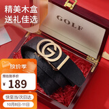 高尔夫（GOLF）男士皮带双面头层牛皮腰带男自动扣高档礼盒装中青年裤带