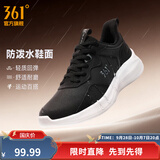 361°运动鞋女鞋秋季新品革面防泼水黑色通勤缓震网面透气轻便跑步鞋女 曜石黑/361度白【革面防泼水】 38