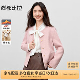 尚都比拉短款毛呢大衣女冬季女装高级感气质单排扣圆领小个子双面呢外套