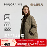 冰洁BINJORA25春秋翻领廓形短款羽绒服95鸭绒巴恩风男女同款J5300JI60