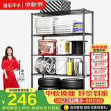溢彩年华置物架落地仓库货架可组装家用阳台杂物架储物架客厅收纳架2607