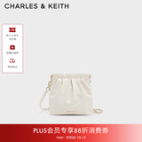 CHARLES&KEITH迷你菱格流浪包单肩斜挎双肩包包女包生日礼物送女友CK2-60782390 【S号】Cream奶白色 S