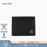 Calvin KleinCK Jeans26春夏新款男士商务休闲老花字母标牛皮革多卡位钱包礼物