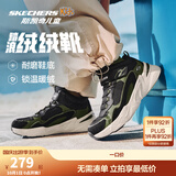 Skechers斯凯奇儿童秋冬休闲男女童二棉鞋轻质加绒保暖靴405222L/302583L 男童/黑色/绿色/BKGR 36
