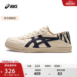 亚瑟士ASICS板鞋男女同款情侣一脚蹬休闲鞋运动鞋 AARON SLIP-ON 米色/藏青色 37