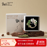 She's茜子头饰撞色滴油栀子花边夹发卡时尚刘海发夹生日礼物