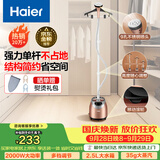 海尔（Haier）立式挂烫机35g蒸汽量2.5L水箱家用大功率手持蒸汽衣物护理机服装店高温杀菌烫衣机熨斗HGS-2510B