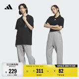 adidas情侣款加绒加厚直筒束脚运动裤男女秋冬阿迪达斯官方轻运动   中麻灰（推荐女生选小一码）   3XL