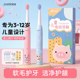 佳禾美（JIAHEMEI） 儿童电动牙刷声波充电全自动3-6-12岁小孩女生学生男女童洁牙神器声波智能清洁牙刷儿童生日礼物 小猪壮壮蓝色1支装（共8支刷头+收纳盒）
