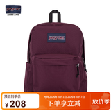 JANSPORT杰斯伯书包轻便双肩包男女旅行包简约背包电脑包学生校园 4QUTA0A深紫酒红-侧边袋