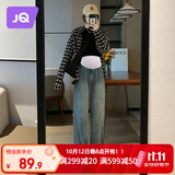 婧麒（JOYNCLEON）孕妇裤秋冬季休闲外穿打底阔腿牛仔裤小个子 复古蓝XL jyk26751