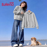 班尼路（Baleno）连帽卫衣开衫女2026早秋女装新款秋装宽松慵懒潮流运动风长袖外套