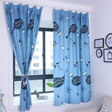 努正【免打孔成品窗帘】窗帘遮光布遮阳遮隐私隔热学生宿舍卧室出租房 鲸鱼梦想 1.5米宽2.15米高一条