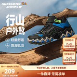 Skechers斯凯奇男童雪地靴户外棉靴儿童运动鞋冬大童棉鞋406415L 黑色/蓝色/柠檬色/BBLM 37