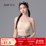 三福2024新款运动风文胸女固定杯抹胸美背细肩带裹胸吊带背心内衣 肤色 80B