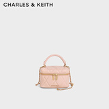 CHARLES&KEITH菱格链条手提斜挎小方包盒子包包女包生日礼物送女友CK2-80782534 粉红色Pink（新色） 小包