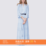 MeetMetro玛依尔法式仙女连衣裙女2026秋新款高端气质纯欲风裙子礼服长裙 浅蓝 M