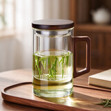 茗光茶杯茶水分离泡茶杯玻璃水杯男士茶杯办公玻璃高硼硅绿茶杯