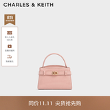 CHARLES&KEITH鳄鱼纹凯莉包手提斜挎婚包包女包生日礼物送女友CK2-50270880-1 粉红色Pink S