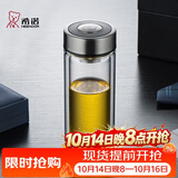 希诺双层玻璃杯高档商务办公车载水杯男家用透明泡茶杯子节日礼物