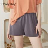 Carey Kay【清仓打折】睡衣女春夏短袖大码椰油护肤女士家居服套装可外穿 冷烟灰-短裤 2XL 【L-2XL建议体重120-140斤】